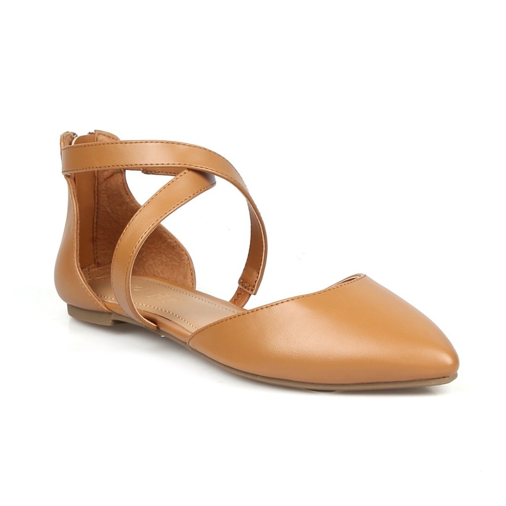 Glenn-09 Crisscross Women's Pointed Toe Flats